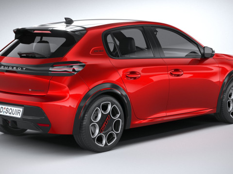 Peugeot E-208 GTI 2026 3D Модель