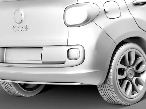 Fiat 500L 2013 3D Model