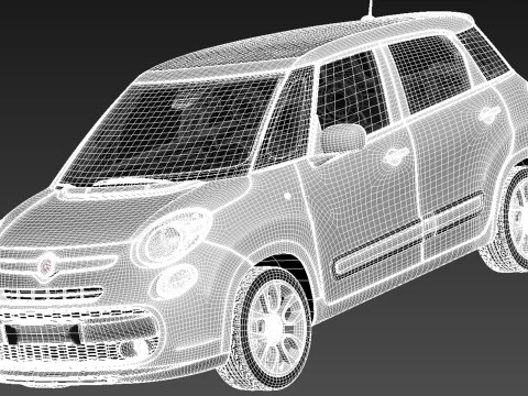Fiat 500L 2013 3D Model