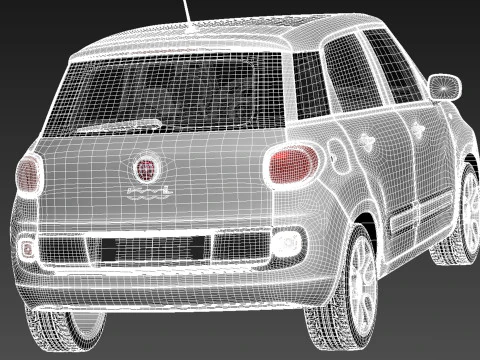 Fiat 500L 2013 3D Model