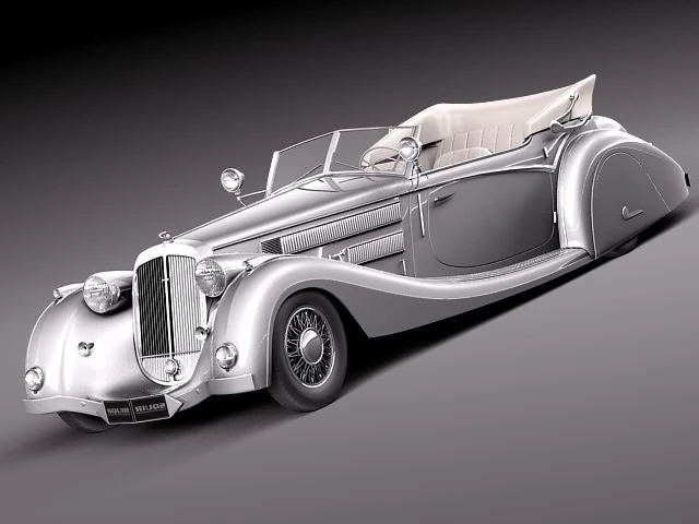 Horch 853a Voll Ruhrbeck Sport Cabriolet 1937 Modelo 3D .c4d .max .obj .3ds .fbx .stl .blend