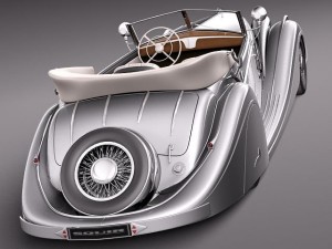 Horch 853a Voll Ruhrbeck Sport Cabriolet 1937 3D Model