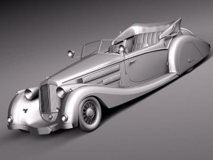 Horch 853a Voll Ruhrbeck Sport Cabriolet 1937 3D Model