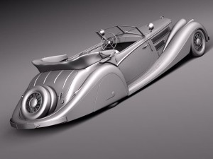 Horch 853a Voll Ruhrbeck Sport Cabriolet 1937 3D Model