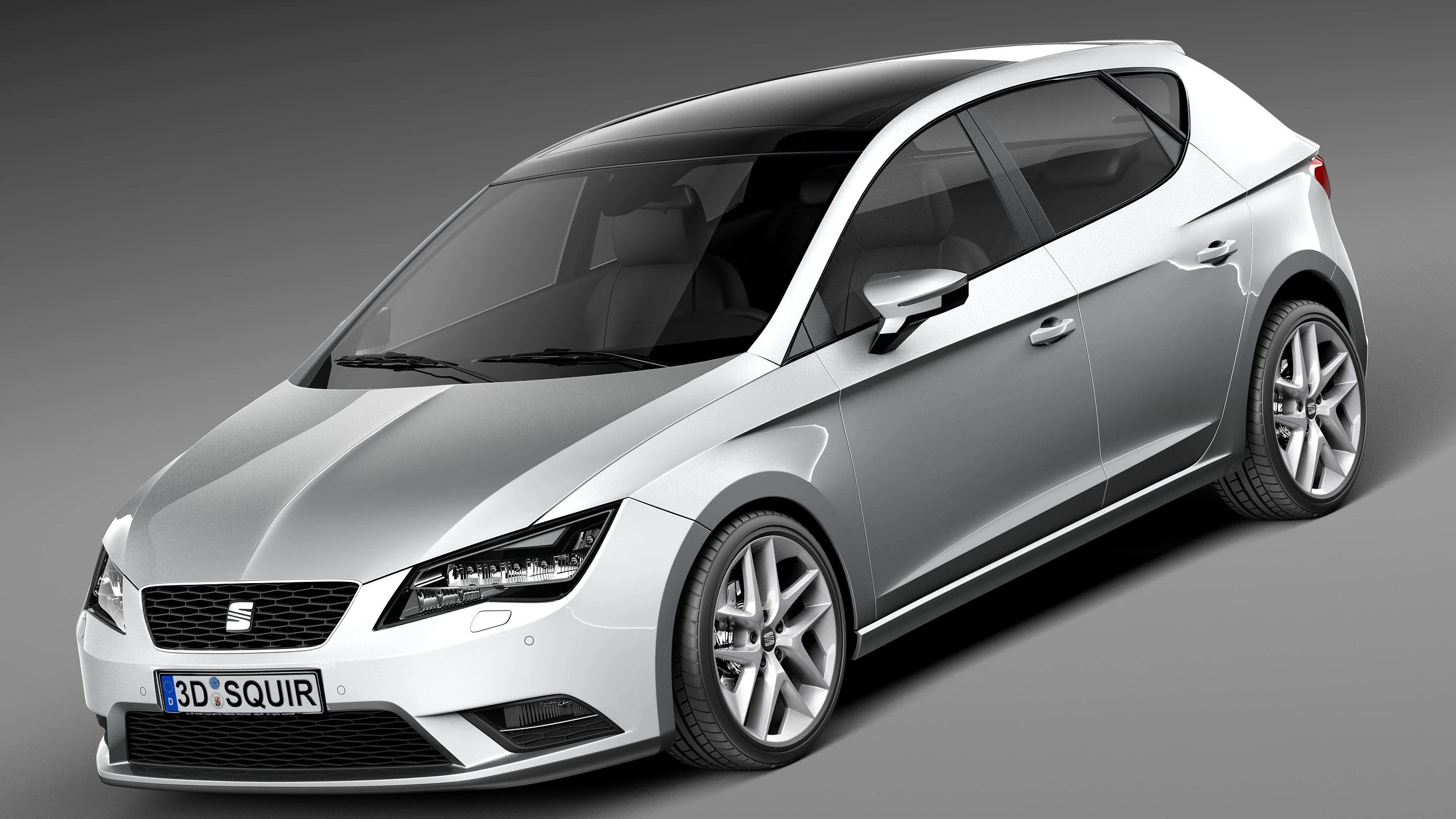 Seat Leon 2013 3D Model .c4d .max .obj .3ds .fbx .stl .blend 