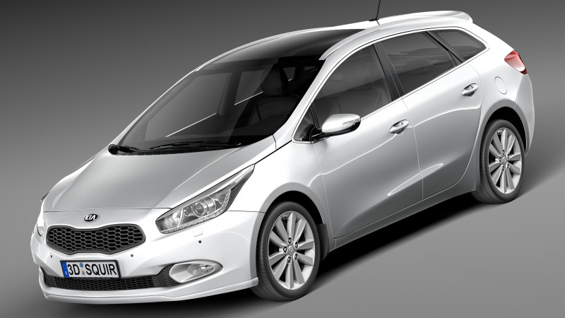 Kia Ceed SW 2013 3D Model .c4d .max .obj .3ds .fbx .stl .blend 