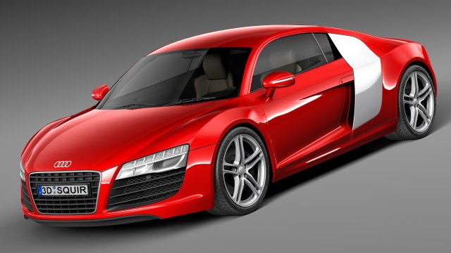 Audi R8 2013 Model 3D .c4d .max .obj .3ds .fbx .stl .blend 