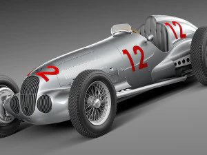 Carro de corrida do Grande Prêmio Mercedes-Benz W125 Modelo 3D