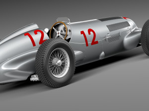 Mercedes-Benz W125 Grand Prix Race Car 3D Model