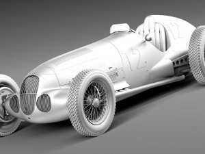 Mercedes-Benz W125 Grand Prix Race Car 3D Model