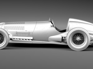 Mercedes-Benz W125 Grand Prix Race Car 3D Model