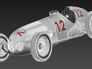 Mercedes-Benz W125 Grand Prix Race Car 3D Model