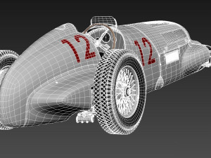 Mercedes-Benz W125 Grand Prix Race Car 3D Model