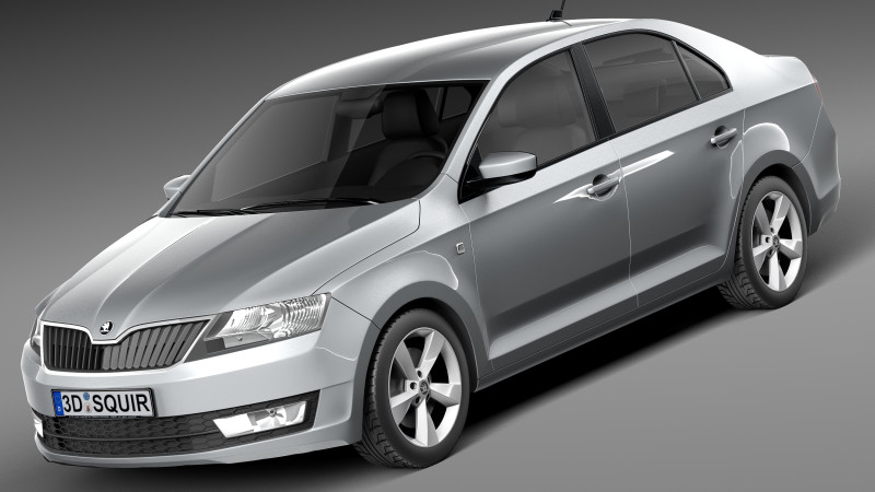 Skoda Rapid 2013 3D Model .c4d .max .obj .3ds .fbx .stl .blend 