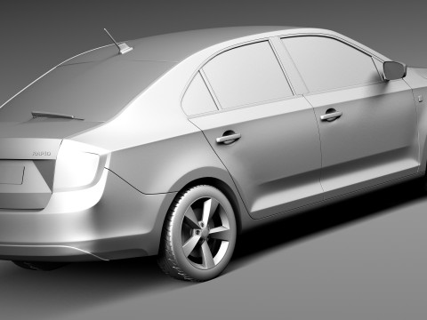 Skoda Rapid 2013 3D Model
