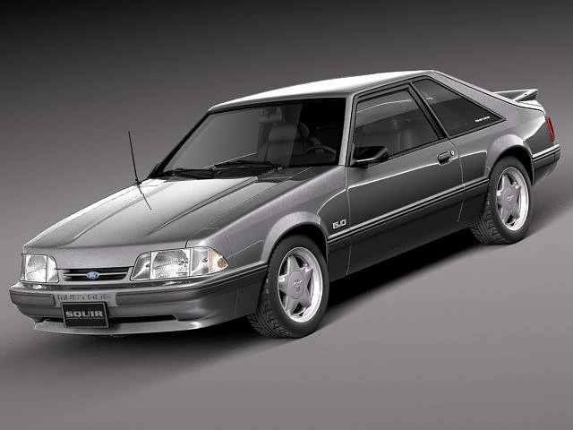 मस्टैंग 1987-1993 3D मॉडल .c4d .max .obj .3ds .fbx .stl .blend