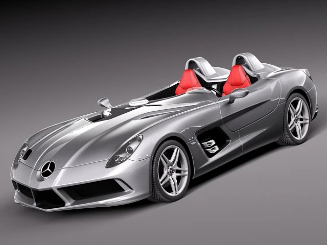 Mercedes-Benz SLR Stirling Moss Concept Car 3D Model .c4d .max .obj .3ds .fbx .stl .blend 