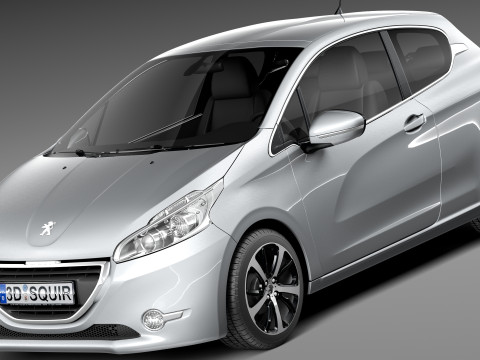 Peugeot 208 3-door 2013 3D Model