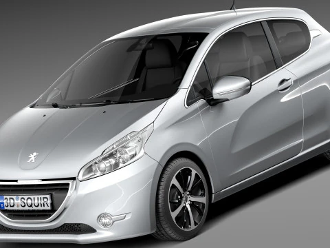 Peugeot 208 3 kapılı 2013 3D Model