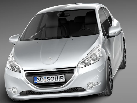 Peugeot 208 3-door 2013 3D Model