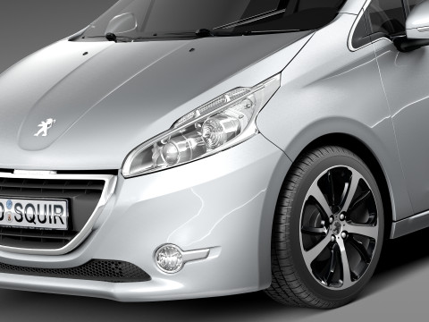 Peugeot 208 3-door 2013 Model 3D