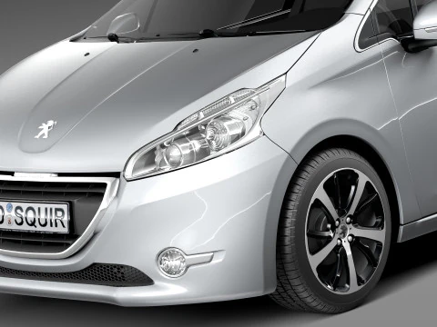 Peugeot 208 3-door 2013 3D Model