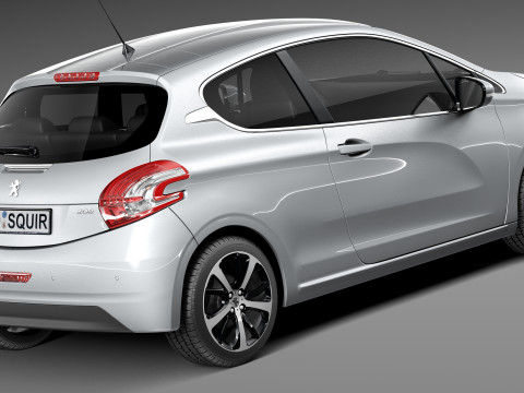 Peugeot 208 3-door 2013 Model 3D