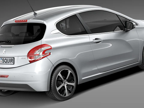 Peugeot 208 3-door 2013 3D Model