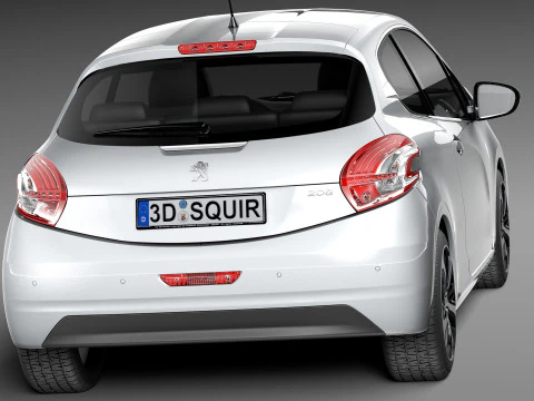 Peugeot 208 3-door 2013 3D Model