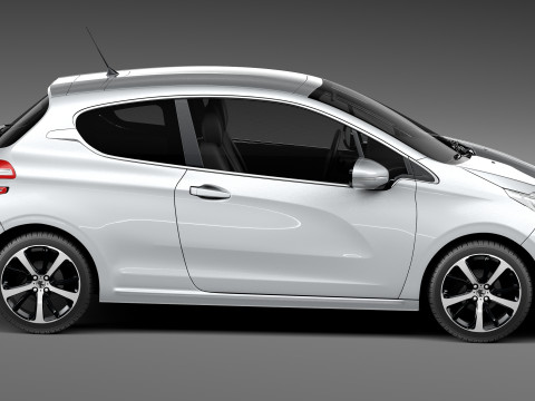 Peugeot 208 3-door 2013 Model 3D