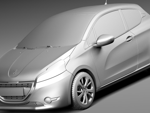 Peugeot 208 3-door 2013 Model 3D