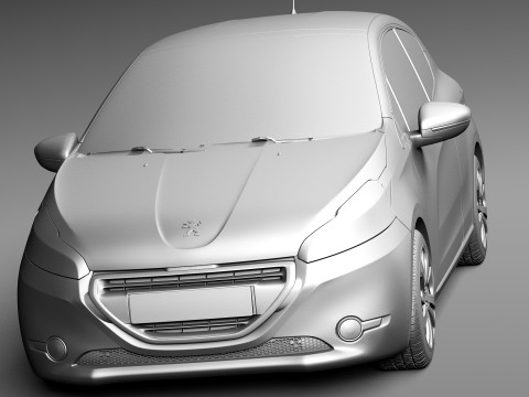 Peugeot 208 3-door 2013 Model 3D