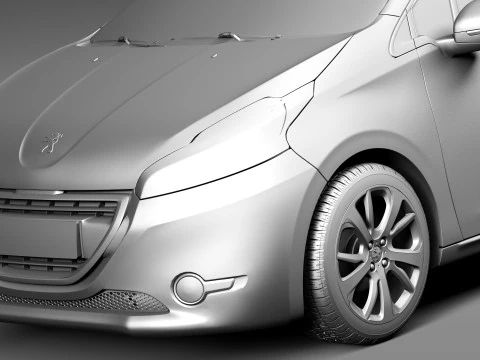 Peugeot 208 3-door 2013 3D Model