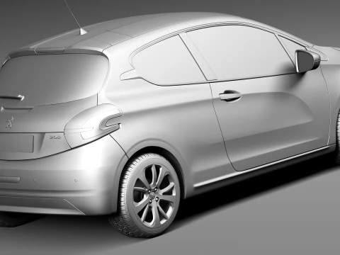 Peugeot 208 3-door 2013 3D Model