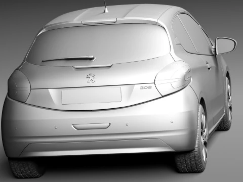 Peugeot 208 3-door 2013 3D Model