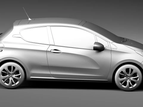 Peugeot 208 3-door 2013 3D Model
