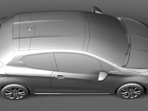 Peugeot 208 3-door 2013 3D Model
