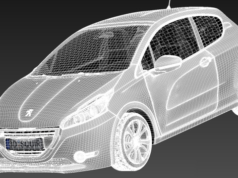 Peugeot 208 3-door 2013 Model 3D