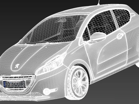 Peugeot 208 3-door 2013 3D Model