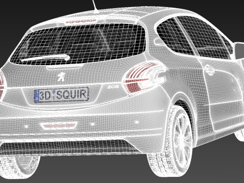 Peugeot 208 3-door 2013 Model 3D