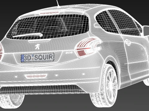 Peugeot 208 3-door 2013 3D Model