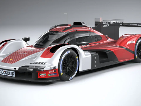 Porsche 963 LMDh Yarış Arabası 2023 3D Model