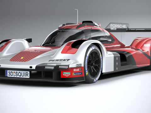 Porsche 963 LMDh Racecar 2023 3D Модель