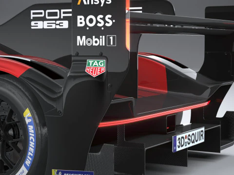Porsche 963 LMDh Yarış Arabası 2023 3D Model