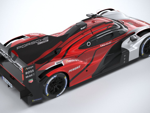 Porsche 963 LMDh Racecar 2023 3D Модель