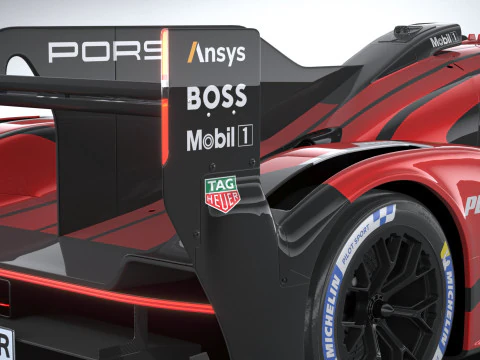 Porsche 963 LMDh Yarış Arabası 2023 3D Model