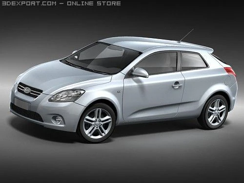 Kia Pro Ceed midpoly 3D Model .c4d .max .obj .3ds .fbx .stl .blend 