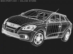 Kia Pro Ceed midpoly 3D Модель