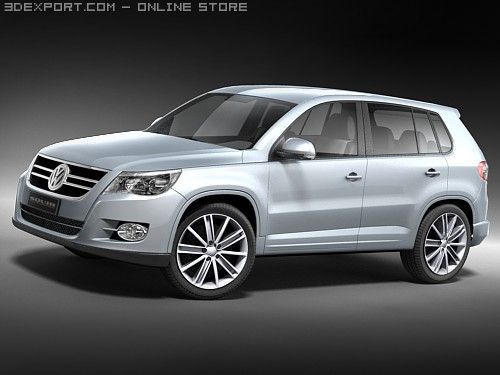 Volkswagen Tiguan midpoly 3D 模型 .c4d .max .obj .3ds .fbx .stl .blend 