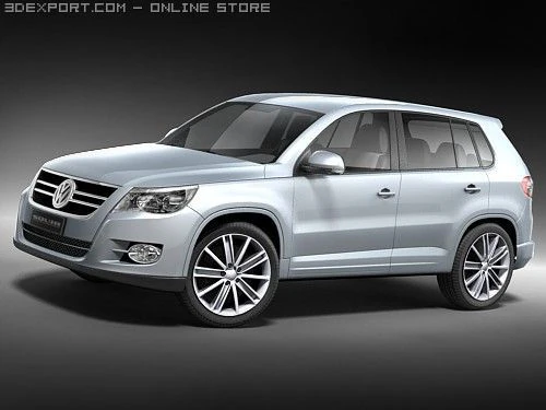 Volkswagen Tiguan midpoly 3D Model .c4d .max .obj .3ds .fbx .stl .blend